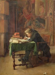 Kirjoittava nuori mies, 1852